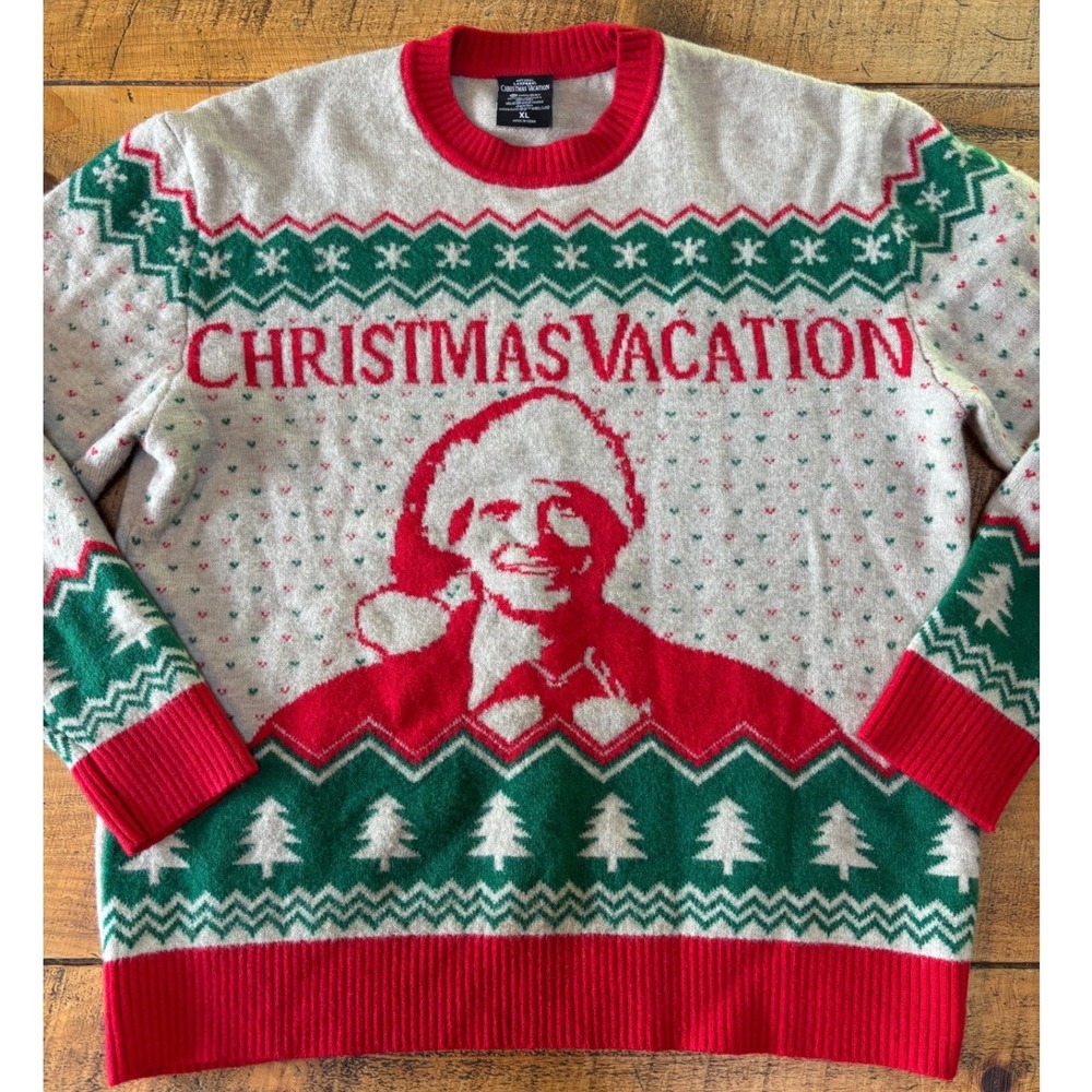 National Lampoons Christmas Vacation Mens Novelty Clark Griswold Sweater XL